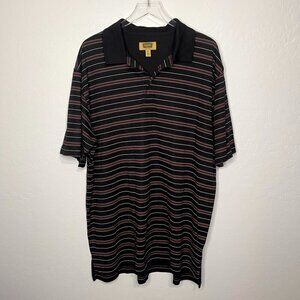 Foundry Black White Red Stripe Short Sleeve Polo 2XLT